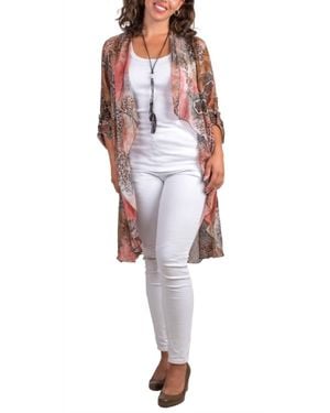 Gigi Moda Portici Paisley Silk Cardigan - White