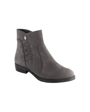 David Tate Amore Boots Leather Side Zip Ankle Bootie Jobb613 - Black