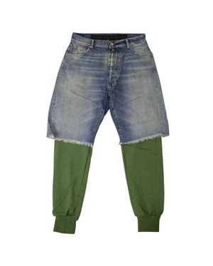 Unravel Project Baggy Jeans With Ribbed Cuff - Blue