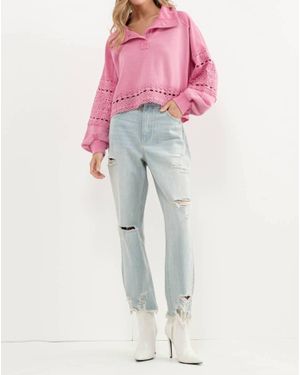 Blue B Powerpuff Lace Pullover - Pink