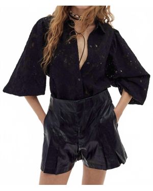 Lanthropy Claire Cotton Lace Shirt - Blue