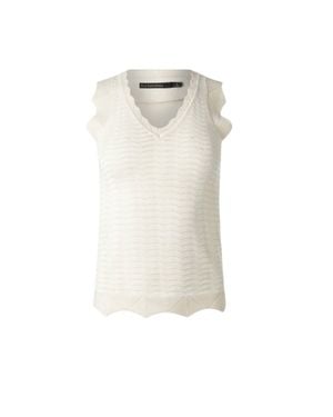 Iris Setlakwe Scallop Knit Top - White