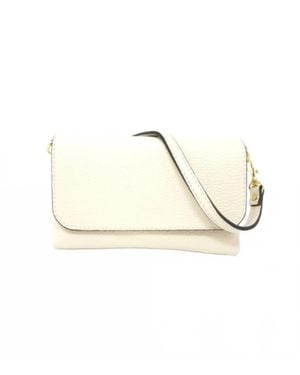German Fuentes Leather Crossbody Clutch - Natural