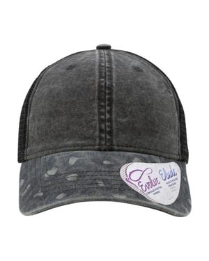 Infinity Her Printed Visor With Mesh Back Cap - Gray
