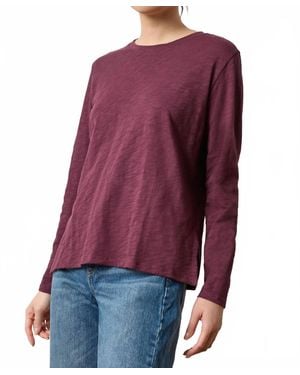 Lilla P Long Sleeve Boyfriend Tee - Purple