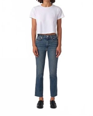 AMO Chloe Crop High Rise Jeans - Blue
