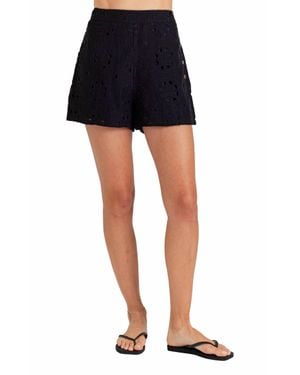 Sundays Linen Cutout James Shorts - Black