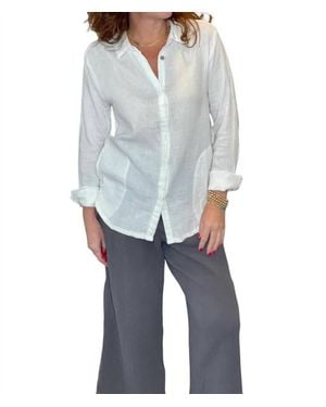 Hello Nite Long Sleeve Gauze Button Down - Gray