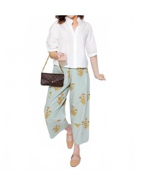 Ivy Jane Print Barrel Pants - Blue