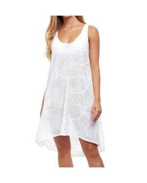 Gottex High Low Mesh Beach Dress Cover Up - White