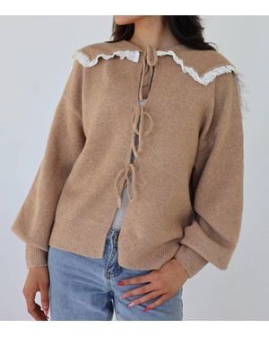Klesis Opalite Lace Collar Sweater - Natural