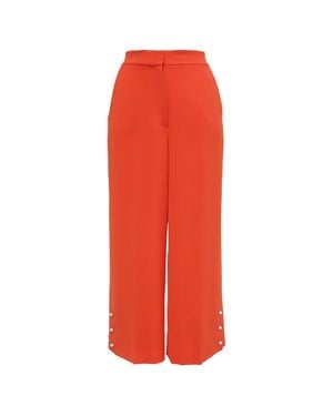 Lela Rose Faux Pearl Accent Pants - Red