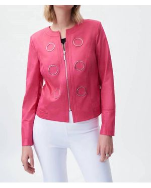 Joseph Ribkoff Hardware Circles Collarless Blazer - Red