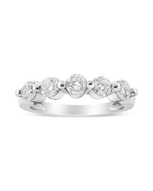 Haus of Brilliance 14K 1.00 Cttw Brilliant Round Cut Diamond 5-Stone Band Ring - White