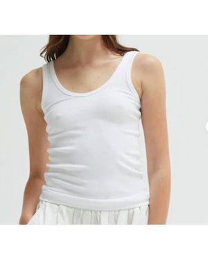 Asher Mila Ribbed Tank - White