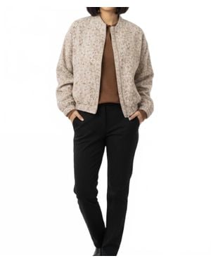 EsQualo Flower Bomber Jacket - Natural