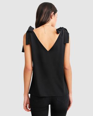 Belle & Bloom Feel For You V-Neck Top - Black