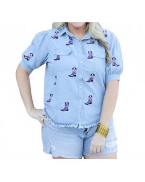 Layerz Clothing Bailey Denim Top - Blue