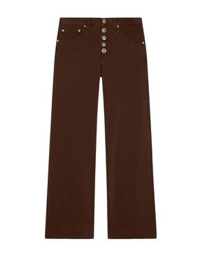 Dondup Straight-Leg Pants With Unique Button Fly - Brown