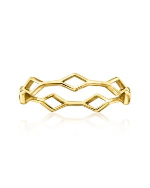 RS Pure By Ross-Simons Italian 14Kt Geometric Ring - Metallic