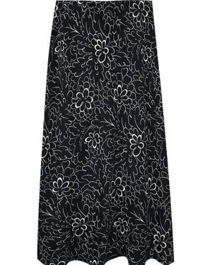 Karen Kane Bias Cut Print Skirt - Black