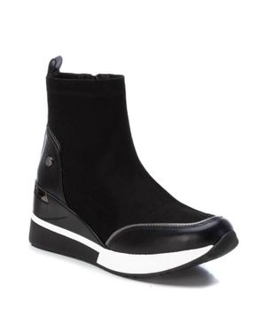 Xti Suede Wedge Booties - Black