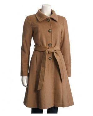 Eliza J Luxe Wool Blend A-Line Coat - Brown