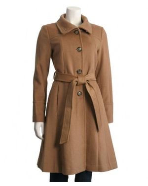 Eliza J Luxe Wool Blend A-Line Coat - Brown