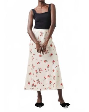French Connection Floramour Ennis Satin Maxi Skirt - Natural