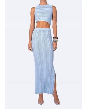 NonChalant Label Jasmine Asymmetrical Crop Top - Blue