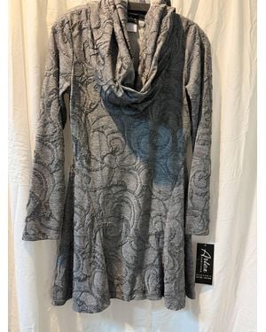 Artex Knit Scroll Swirl Print Dress - Gray
