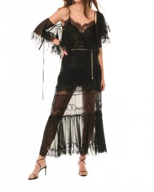 LoveShackFancy Aureline Midi Skirt - Black