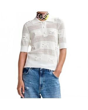 Essentiel Antwerp Jarts Knit Polo With Bows - Blue