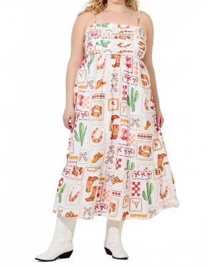 Baevely By Wellmade Wild West Sundress - White