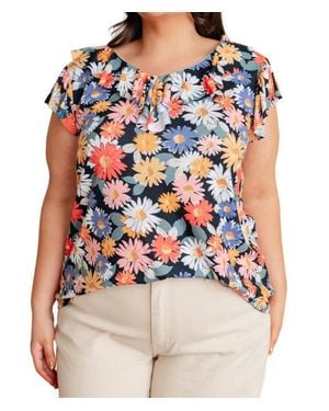 Now N Forever Flower Power Floral Top - Multicolor