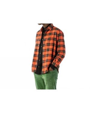 Serge Blanco Long-Sleeved Cotton Plaid Shirt - Green