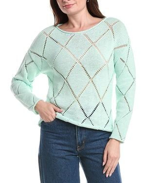 Joseph A Open Pattern Sweater - Green