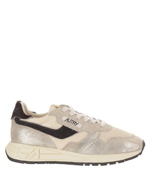 Autry Reelwind Sneakers With-Textured Finish - Natural