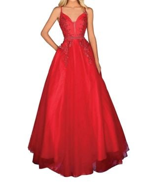 Clarisse Charming Long Dress - Red