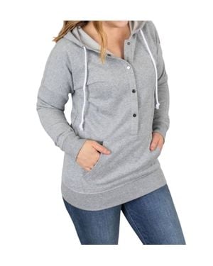Michelle Mae Hailey Button Snap Hoodie - Gray