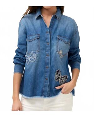 Johnny Was Mariposa Garden Easy Denim Shirt - Blue