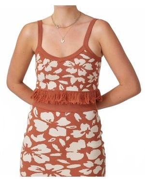 Baevely By Wellmade Tulum Nights Knit Crop Top - Brown