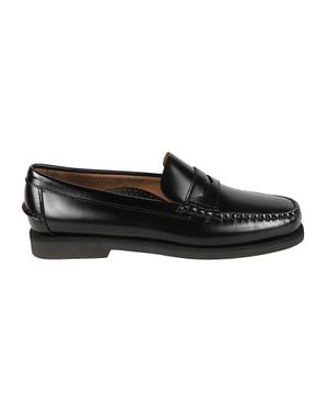 Sebago Dan Po Lt Polished Calfskin Penny Loafers - Black