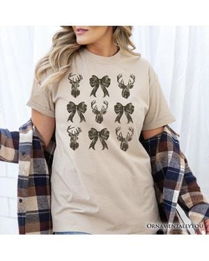 OrnamentallyYou Coquette Hunter T-Shirt Deer Hunt Woodland Tee - Natural
