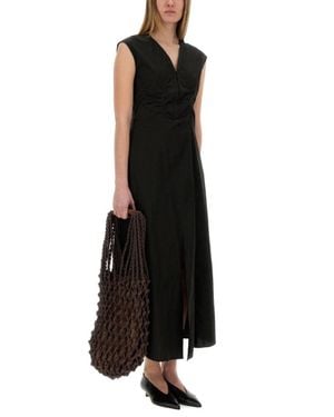 Alysi Long Poplin Dress - Black