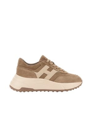 Hogan Hi-Fi Suede Leather Sneakers - Natural