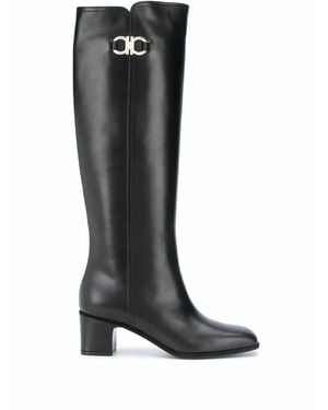 Ferragamo Cordo Leather Boot - Black