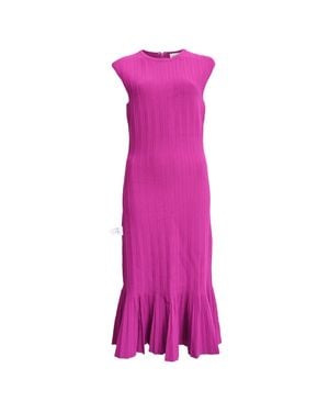 Hervé Léger Hervé Léger Bridget Ribbed Pleated Dress - Pink