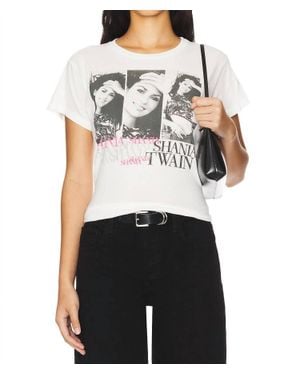Daydreamer Shania Twain Repeated Solo Tee - White