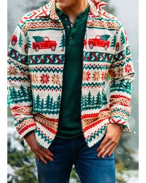 Kiel James Patrick Holiday Truck Flannel Shirt Jacket - Natural